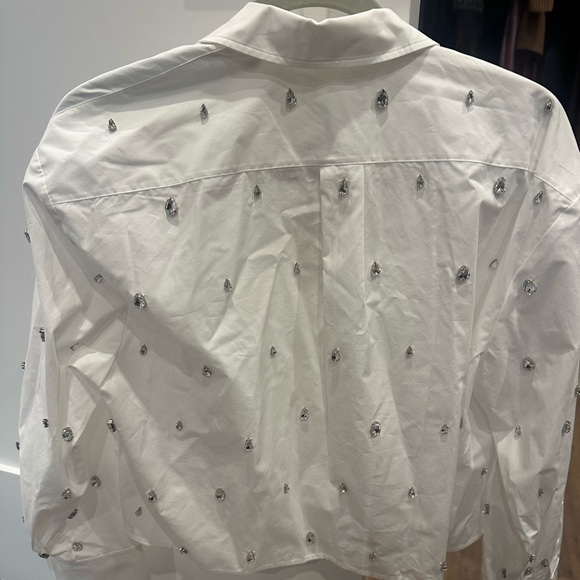 A.L.C. Crystal Mackie Top in White Cotton Button Down- SZ 4 - Picture 9 of 10
